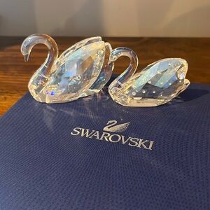 Set of Swarovski swans